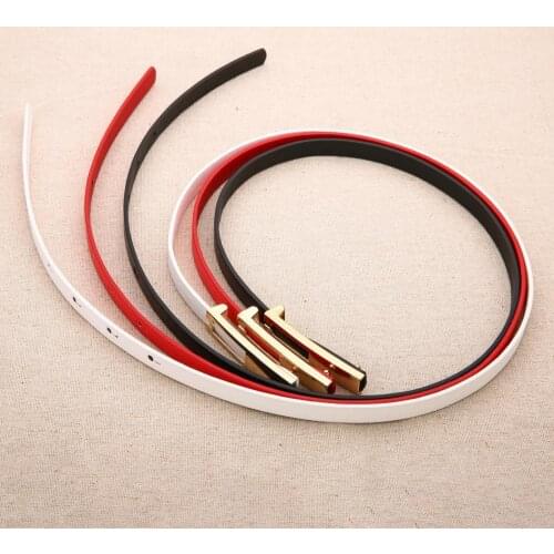 Womens belt Faux Leather Slim Belt Metal Buckle Waistband Strap belts for women Dress