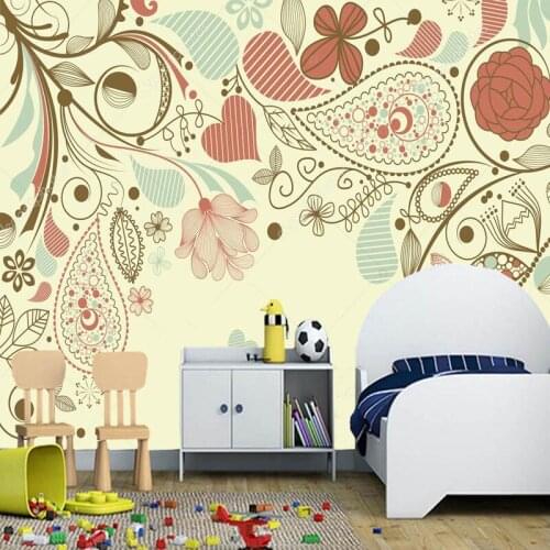 Romantic wallpaper,Floral frame, paisley motif mural for living room kids room sofa background wallpaper papel de parede PVC