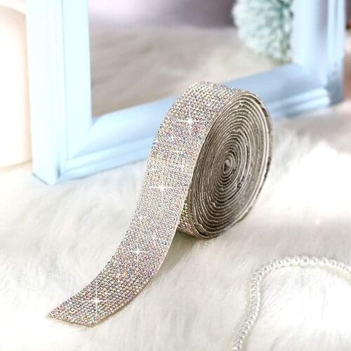 Crystal Rhinestone Self-adhesive Diamond Ribbon Trim Tape Sticker Diy Clothing Jewelry Car Phone Crafts Gifts Decor Tools