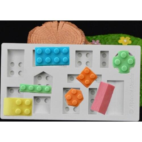Building Blocks Candy Chocolate Sugarcraft Mould Lego Brick Style Fondant Cake Decorating Silicone Mold