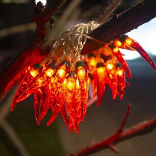 PheiLa LED Chilies String Lights Fairy Garland Red Pepper Hanging Lamp USB or Battery Powered for Festive Holiday New Year Decor