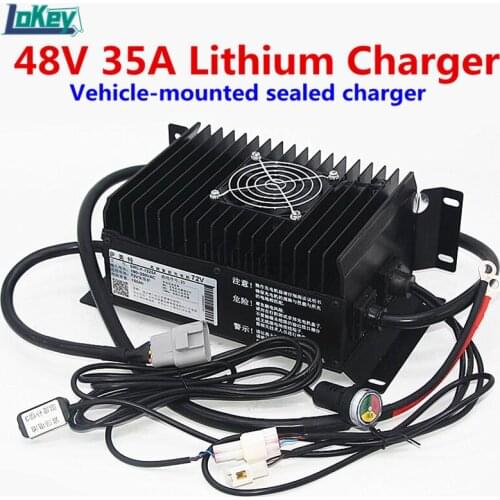 48V 35A Vehicle Seal Waterproof Charger For Lifepo4 Li ion Lithium Batterys 13S 14S 16S Smart Charger For Electric Car Forklift