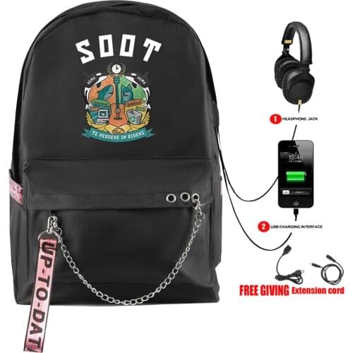 Wilbur Soot Laptop Backpack USB School Bags Travel Bags for Anime Bagpack Back To School Bags Chain backpack
