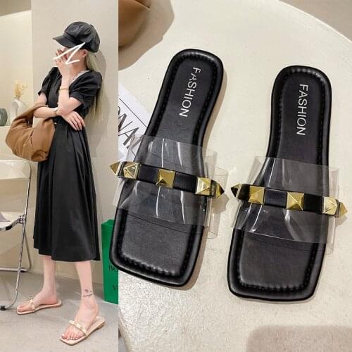 2021 Women Slippers Fashion Slides Shoes Summers Casual Beach Flats Female PVC Flip Flops Zapatillas Casa Mujer Sapato Feminino