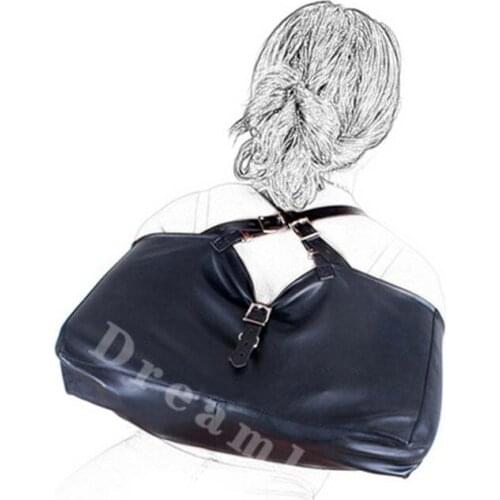 Faux Leather Arm Restraint Sheath Women Black Arm Binder Sleeve Fetish Role Play Costume