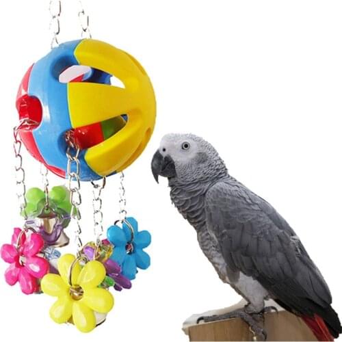 Bird Chew Toy with Bells for Parrot Macaw African Greys Eclectus Cockatoo Budgies Parakeet Cockatiel Conure Lovebirds Cage