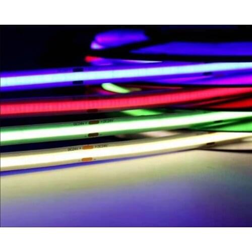 1-5m COB Flexible 528leds/m Neon High Density LED Strip Lights Cabinet Home DIY Lighting White/Red/Blue/Green/Yellow DC12V 24V