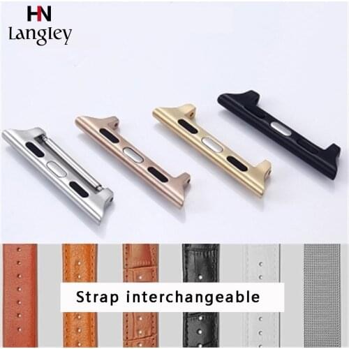 1pair Stainless Steel Strap Adapter For Apple Watch band apple watch 4 3 2 1 iwatch strap 42/38mm 44/40mm clasp Buckle Connector