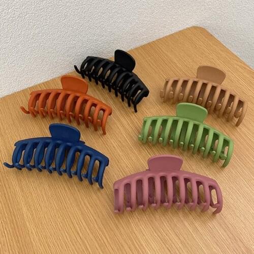 1pc Korean Solid Big Hair Claws Elegant Frosted Acrylic Hair Clips Hairpins Barrette Headwear For Women Girls Hair Accessories