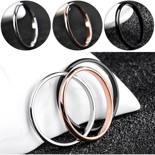 1PPC Titanium Steel Unisex Simple Rings for Women Fashion Women Glossy Round Ring Valentines Couple Jewelry Gifts Wedding Ring