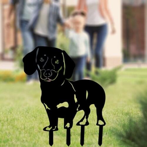 1x Iron Silhouette Dog Style for Garden Lawn Backyard for Dog Lovers Outdoor Garden Decoration Ornaments