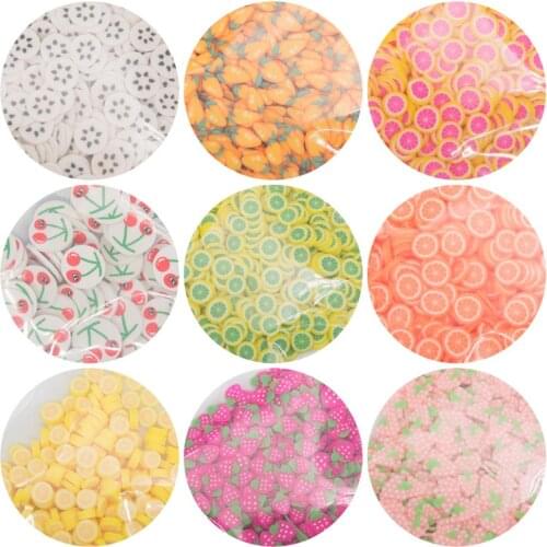 65g strawberry mango orange cherry grape Shape Polymer Clay Slices For Slimes Filling Making DIY Craft Handcraft Accessory
