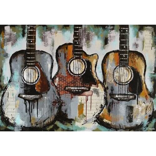 Daimond-painting,square drill cross stitch guitar diamond embroidery Retro full display,pictures mosaic abstract art icon FG1860