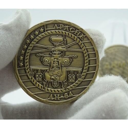 Apache Lancaster AH-64 fighter USA Army honor courage commitment Plate bronze Challenge Coin Collection