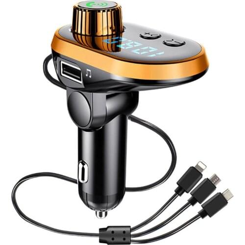 Waterproof Car MP3 Player HD Blue Screen Bluetooth FM Transmitter V5.0 TF Card 5V/3.1A Audio Car Modulator