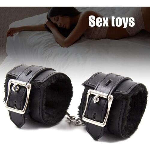 BDSM Plush Handcuffs Leather Shackles Sex Toys Adjustable Cosplay Leg Cuffs For Couples Game Women Men Bed Bandage Harness