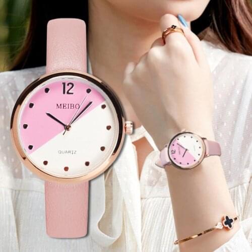 New Women Watch Luxury Fashion Leather Band Analog Quartz Wrist Watch Stainless Steel Dial Classic Casual Lady Watch reloj mujer