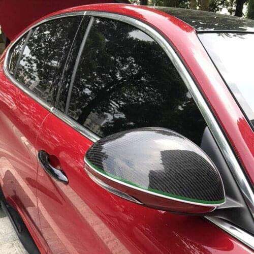 Carbon Fiber Rearview Mirror Shell Protection Decorative Cover for 2016-2020 Alfa Romeo Giulia Stelvio Car Modified Accessories