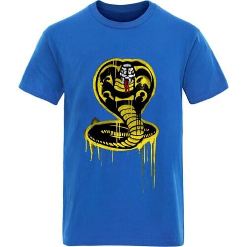 Cobra Kai Print Oversize Cotton Mens T shirt Streetwear Summer Tops Tee Shirts Casual Retro Plus Size 2020 New Ropa De Hombre