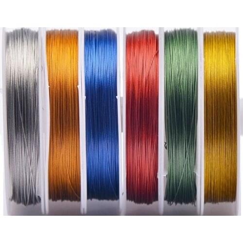 O.45mm Colorful steel line with nylon skin for fishing teethful fish or DIY other thing 50m per pieces total 10 pcs 500m