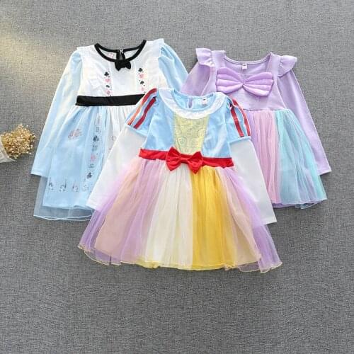 Kids Dresses for Girls Long Sleeve Princess Party A-Line Cute Christmas Dress Girl Clothing for Baby 2 3 4 5 6year