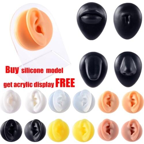 1PC Soft Silicone human Ear Mouth Eye Tongue Navel Model Display Puncture display simulation for jewelry display teaching tool