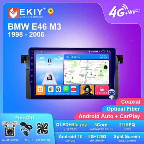 EKIY 4G LTE DSP Android 10 Car GPS For BMW E46 M3 318/320/325/330/335 Rover 75 Multimedia Video Player Radio Tape Recorder 2din