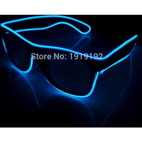 El Wire Glow wireless sunGlasses Led DJ Bright Light Safety Light Up Voice control led flashing By DC-3V battery Driver