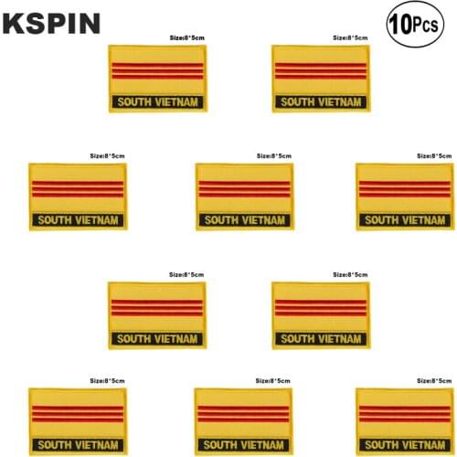 South Vietnam Flag Embroidery Patches Iron on Saw on Transfer patches Sewing Applications for Clothes in Home&Garden