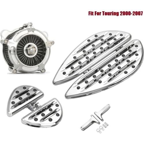 Chrome Deep edge cut Floorboards Footboards Air Cleaner Fit For harley Softail heritage slim Deluxe FLSTN/I 2005-2015