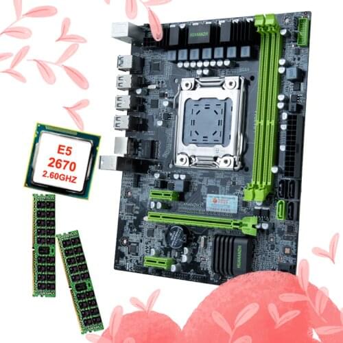 HUANANZHI X79-6M M-ATX Motherboard Combo HI-SPEED Dual M.2 Slot CPU Intel Xeon E5 2670 2.6GHz Big Brand RAM 16G(2*8G) REG ECC