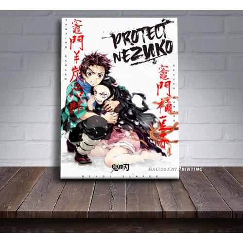 Canvas Anime Anime Demon Slayer Tanjiro Pictures Home Decoration Paintings Poster HD Prints Wall Art Modular Living Room Framed