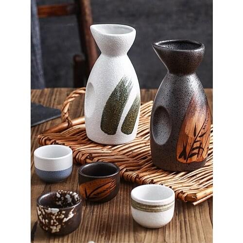 Creative Japanese ceramic wine with wine divider sake white wine glass small liquor glass scones tray set