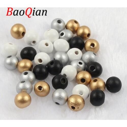 Natural Wooden 6/8/10/12mm Color Round Loose Wood Beads Diy Jewelry Making Fashion Necklace Bracelet Dpacing Beads