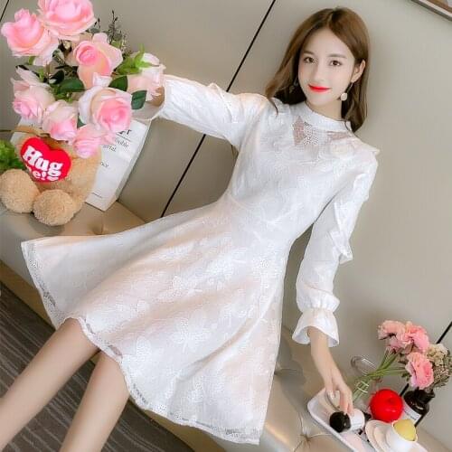 Lace Patchwork Children Girls Dresses Girls Wedding Party Dress Ruffles Elegant Teenager Vestidos Hollow Out Kids Girl Dress