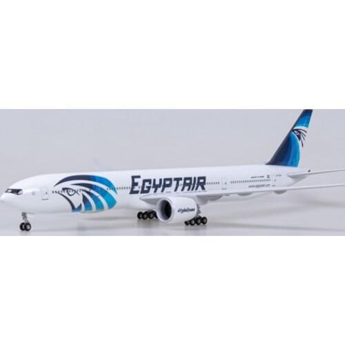 Diecast 1/157 Scale 777 B777 Aircraft Egypt Air Airlines Model with Light and Wheel Landing Gear Plastic Resin Plane about 47CM