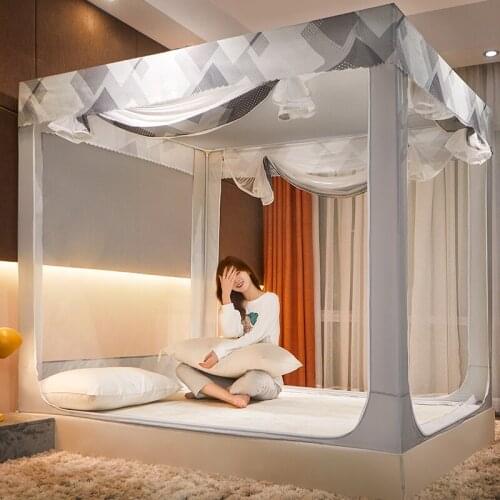 Three-door Mosquito Net Bed Canopy Netting Foldable Universal Zipper Square Mosquito Net Mosquitera Cama Bed Decoration BD50