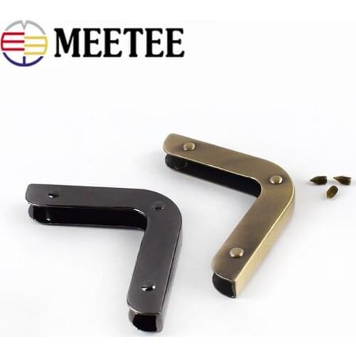 Meetee 53mm 5/10/20pcs Metal Bag Corner Buckles Screw Handbag Edge Protection Hook Buckle Decoration Hardware Accessories BF215