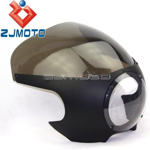 Motorcycle Head Light Fairing Mask Front Light Cowl Visor 5 3/4" Headlight Fairing For Sportster 883 1200 Dyna 39mm Fork