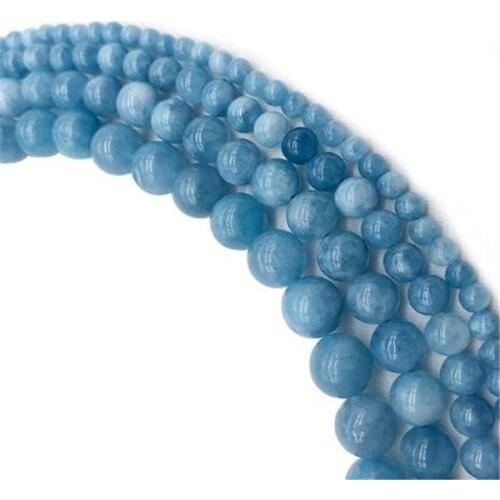 Natural Stone Aquamarin Agat Stone Bead Round Loose Spacer Beads For Jewelry Making Findings DIY Bracelet 4/6/8/10/12mm
