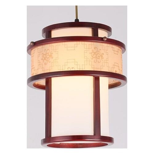 New Chinese style handmade wood art Pendant Lights White acryl lampshade E27 LED lamp for corridor&stairs&cafe&pavilion MYR064