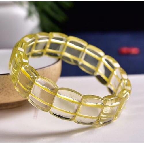 Wholesale Yellow Hand Row Natural Crystal Bracelets For Women Men Birthday Present Simple Fresh Wealth Stone Crystal Jewelry