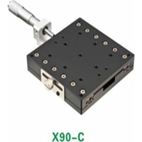 X Axis 90X90mm Platform Precision Bearing Linear Stage Central Micrometer