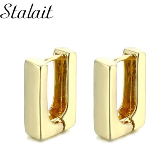 Retro Minimalist Square Hoop Earrings Irregular Rectangle Earrings New Cold Wind Fashion Earring For Women Opening Accessories