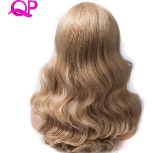 Qp hair Synthetic Wig Cosplay Long body Wave Heat Resistant Mix co1lor p27 613 Natural Wigs For Women