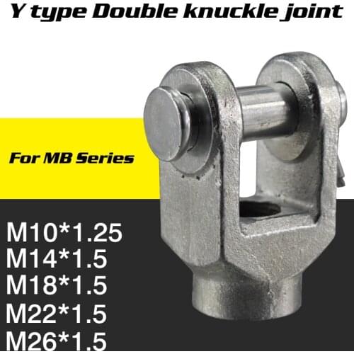 Y type Double knuckle joint MBB MDBB cylinder Thread Connection Accessories M10X1.25 M14X1.5 M18*1.5 M20X1.5 M26*1.5 with pin