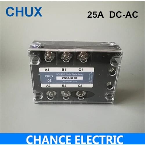 Three Phases Solid State Relay SSR 25A DC-AC (ZG33-25DA) SSR 25DA Solid State Relay 25A DC-AC