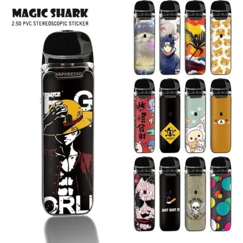 Magic Shark Stereo 3M Matte Cute Bear Joker Weave Skull PVC Film Tape for Vaporesso Luxe Q Sticker Case Cover for Luxe Q