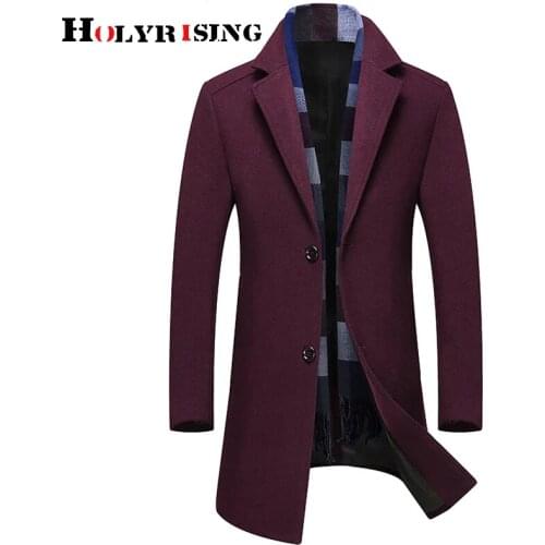 Winter men jackets woolen coats turn collar luxury wool blends trench coat single breasted overcoat warm brand clothing