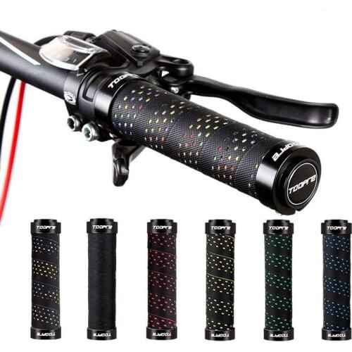 1Pair MTB Handlebar Grips Aluminum Alloy Lock on Anti Slip Grips for MTB Folding Bike Cycling Bicycle Grip Bike Part